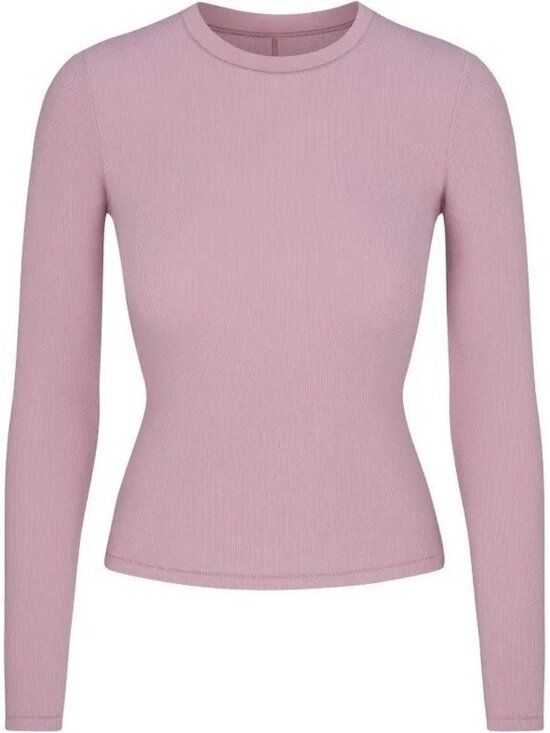 SKIMS Tops - Skims cotton rib long sleeve shirt dusk xxs